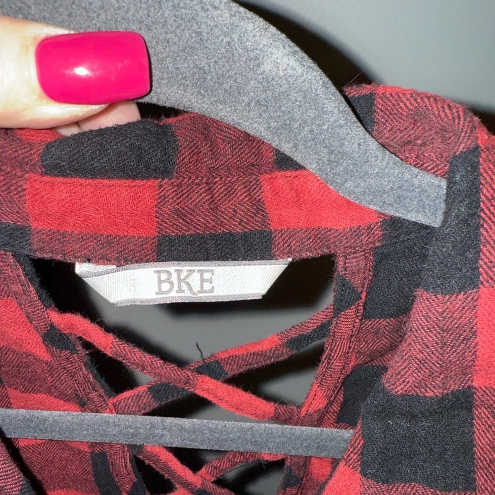 BKE Red and Black Plaid Shirt - Picture 4 of 6